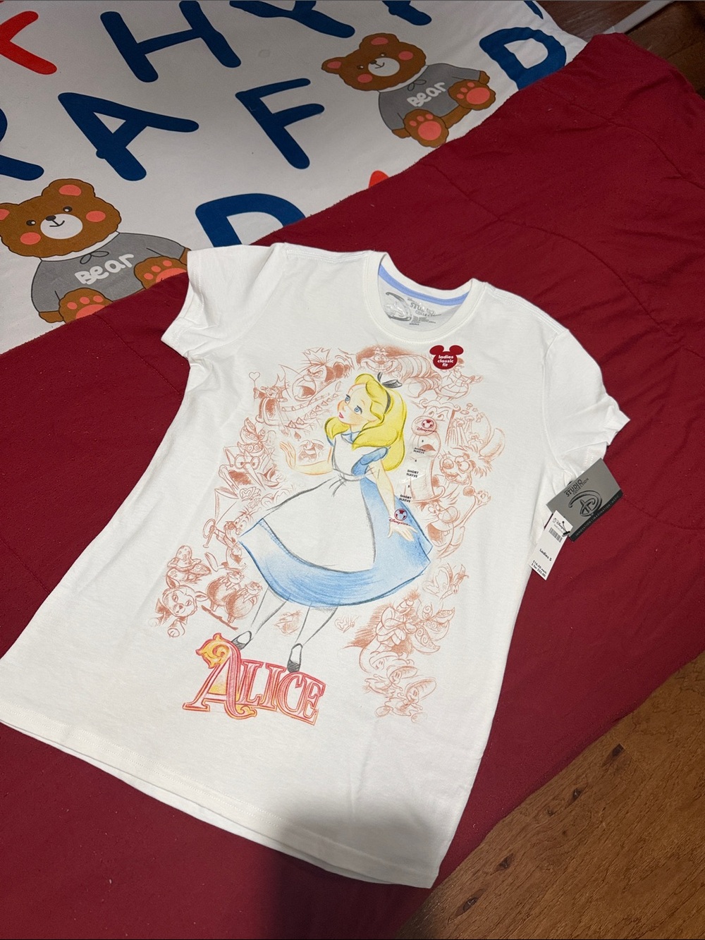 Disney Alice Graphic Tee - White, Blue & Yellow
